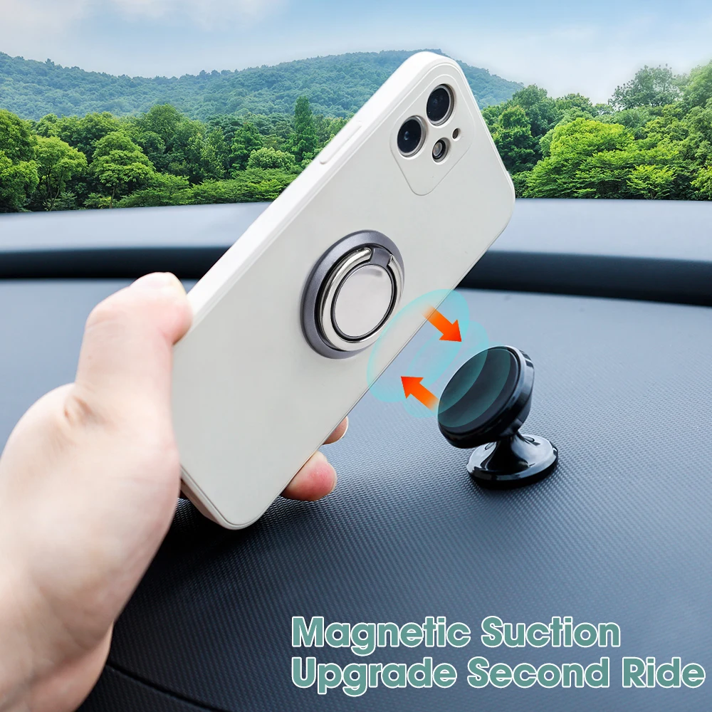 Supporto per telefono con anello per dito impugnatura colorata per supporto magnetico per auto adesivo posteriore per telefono cellulare 360 staffa