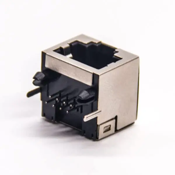Single Port RJ45 Connector LAN Shielded Jack 8p8c Through Hole with EMI