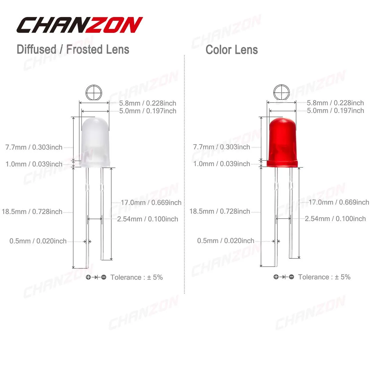 Kit de diodo Led difuso de 5mm, blanco, rojo, verde, azul, amarillo, naranja, bombilla de 2V, 3V, conjunto surtido de emisores de luz, circuito Pcb