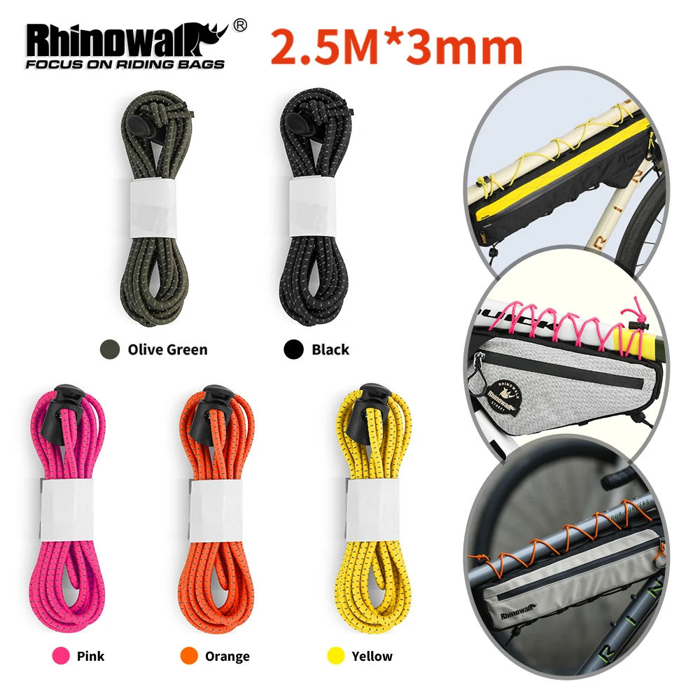 

Rhinowalk 2.5m Elastic Fixing Strap Universal For Motorcycle Side Bag Pannier Cargo Rack Travel Storage Bicycle Bag Accessories