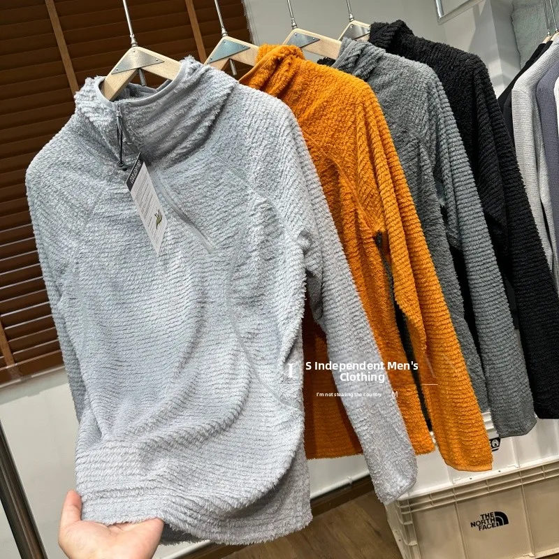 Lightweight Outdoor Hoodie Couple Style Autumn Men Women Mountain Series P Fluffy Lined Base Shirt Fashionable Sweatshirt - view 2
