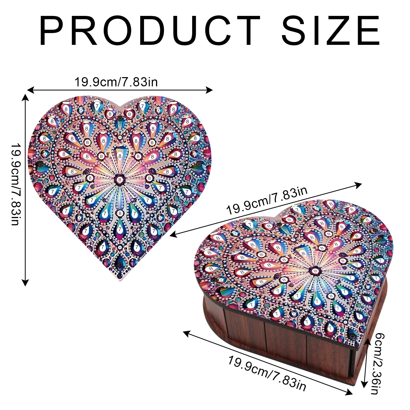 다이아몬드 페인팅 하트 모양 상자 키트, 다채로운 테마 - Embroidery Gift Ideas 리뷰 및 가격