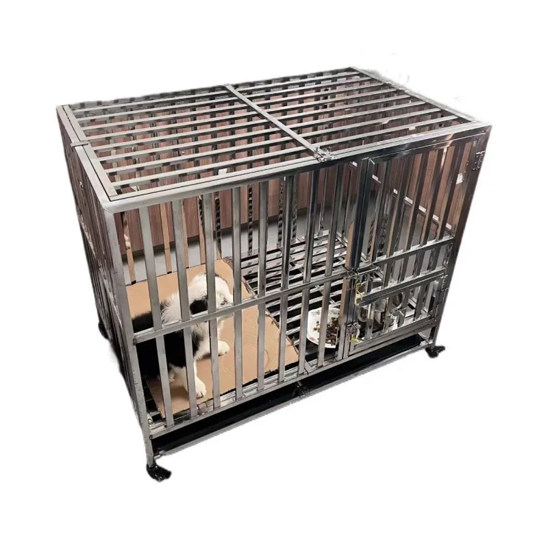 

Factory Wholesale Solid Durable Large Size Dog Cage Kennel Customizable Stainless Steel Folding Dog Cage Animal Cages
