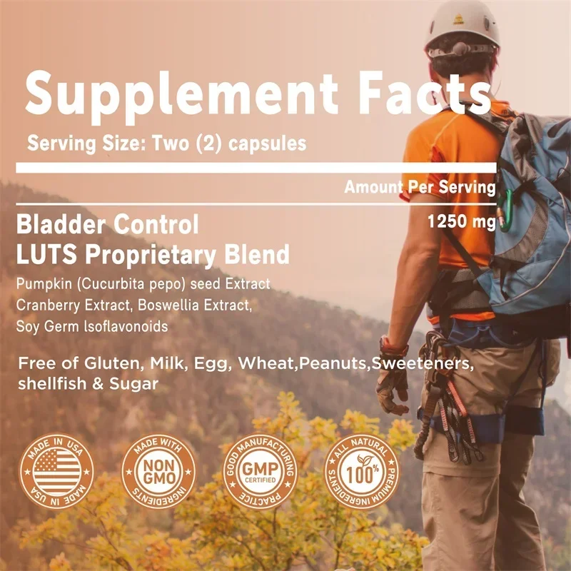 Bladder Control Supplement - Reduce Urinary Frequency and Urgency, Improve Urination, Prevent Leakage, Healthy Function