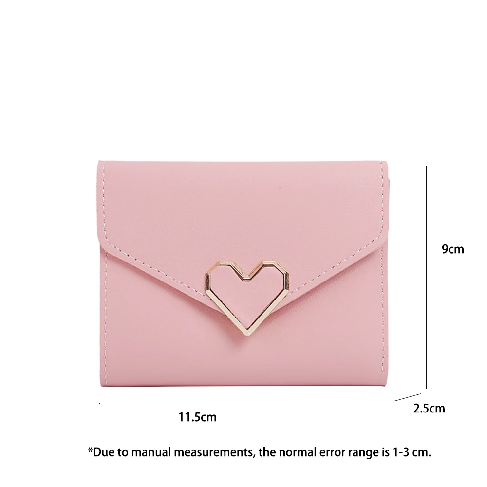 Small Women Wallet Love Heart Short Women\'s Wallets Card Holder Girls Mini Woman Fashion Lady Coin Purse for Female Clutch Bags