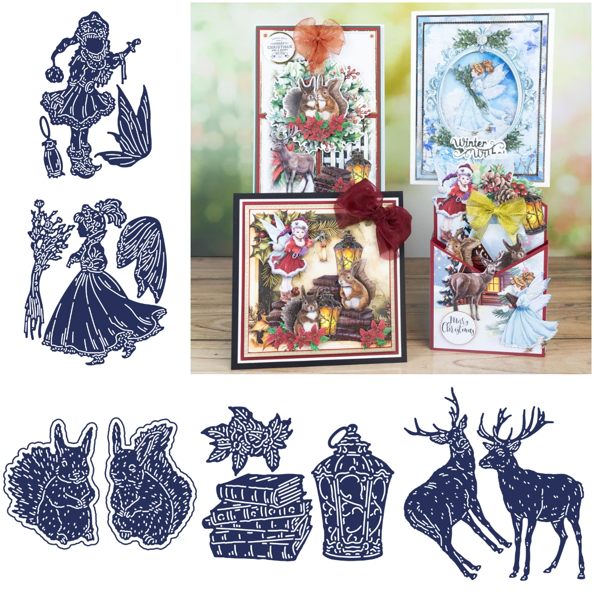 

Christmas Deer Tinselina Die Set 2025 New Arrival Cut Die Various Card Series Scrapbook Paper Craft Knife Mould Blade Punch Dies