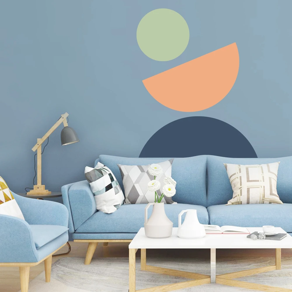 Boho Abstract Geometric Rainbow Colorblock Removable Wall Stickers Nursery DIY Wall Decals Kids Room Modern Interior Home Decor