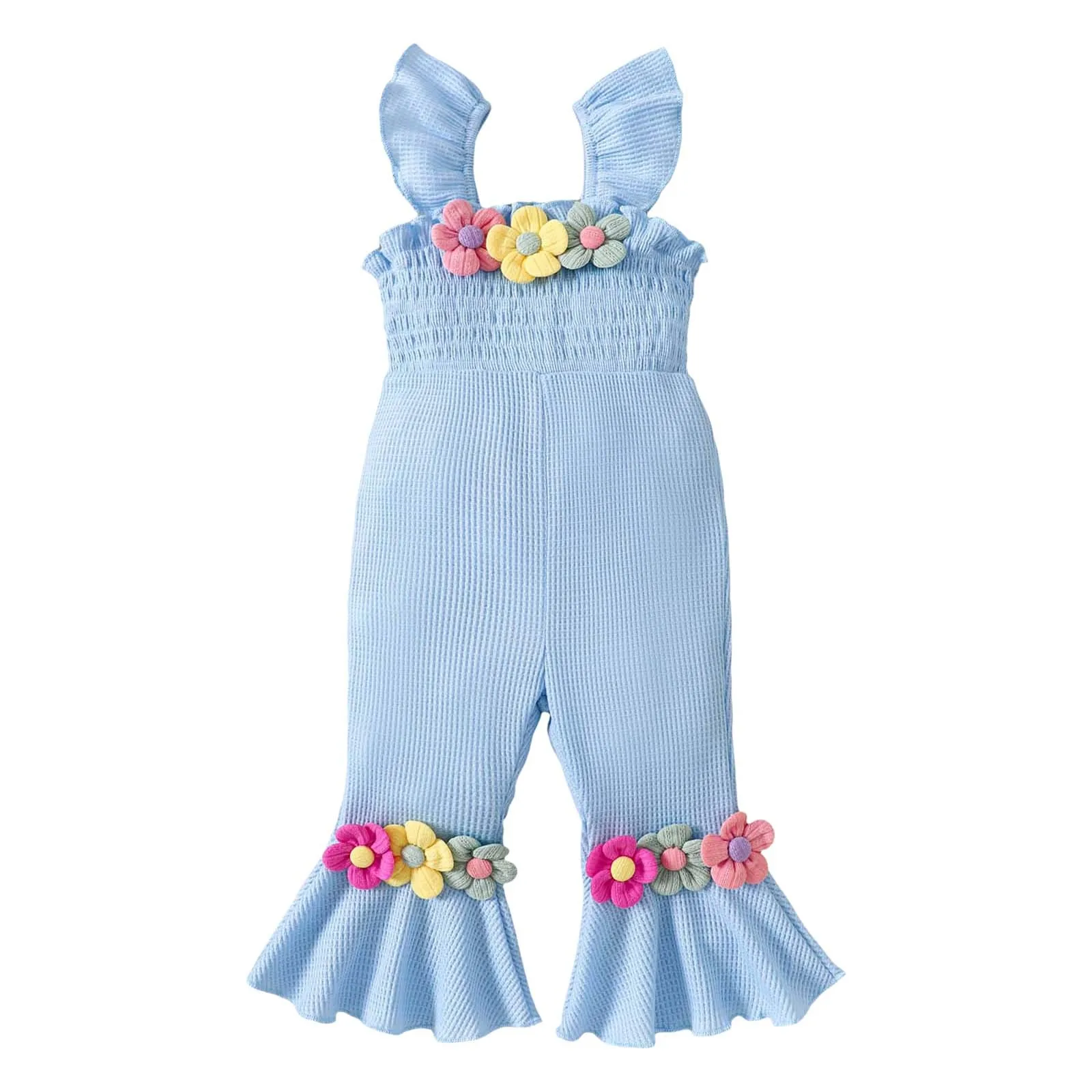 

Baby Girl Outfits 18-24 Months Toddler Baby Girl Summer Clothes Ruffle Sleeveless Smocked Romper Baby Girl Ruffle Outfit
