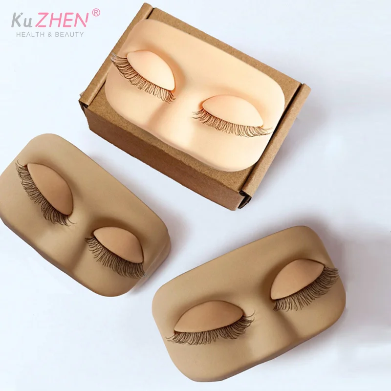 PVC Mini Lash Flat Model Head Praktyka przedłużania rzęs Głowa treningowa ze zdejmowanymi wymiennymi powiekami z sztucznymi rzęsami