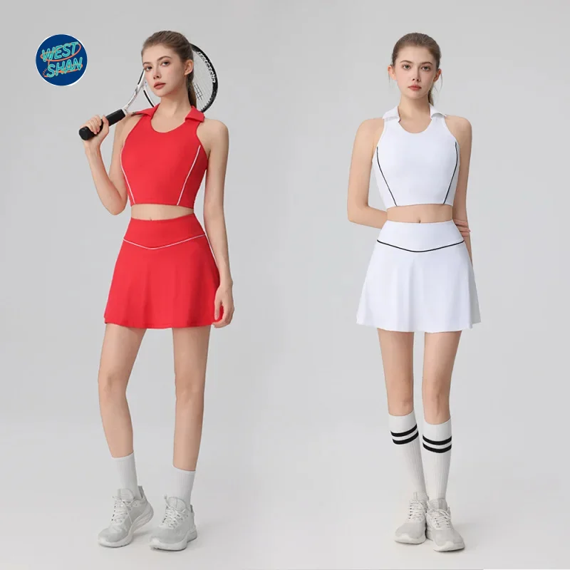 WESTSHAN EU US Size Luxury Quality Workout Bra Women's Yoga Vest Sweat-Absorbent Breathable Golf Sports Tennis Skirt Suit