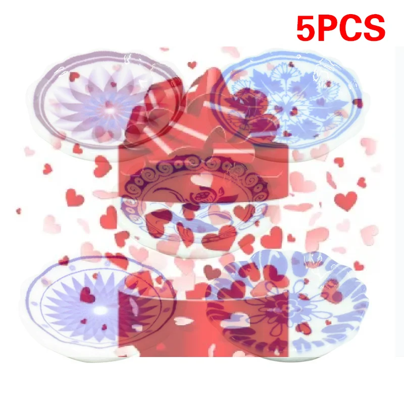 5Pcs/Set Dollhouse Toys Mini Chinese Style Food Plates Dollhouse Simulation Dining Plates Kitchen Accessories Pretend Play Props