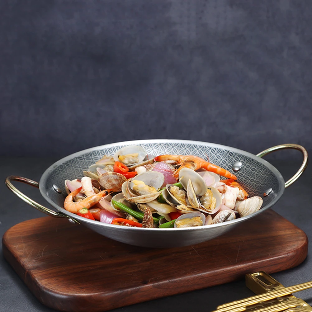 

Double Handle Stainless Steel Cooking Pot Smooth Surface Kitchen Hot Pot Multi-Function Cookware For Home Restaurant Use