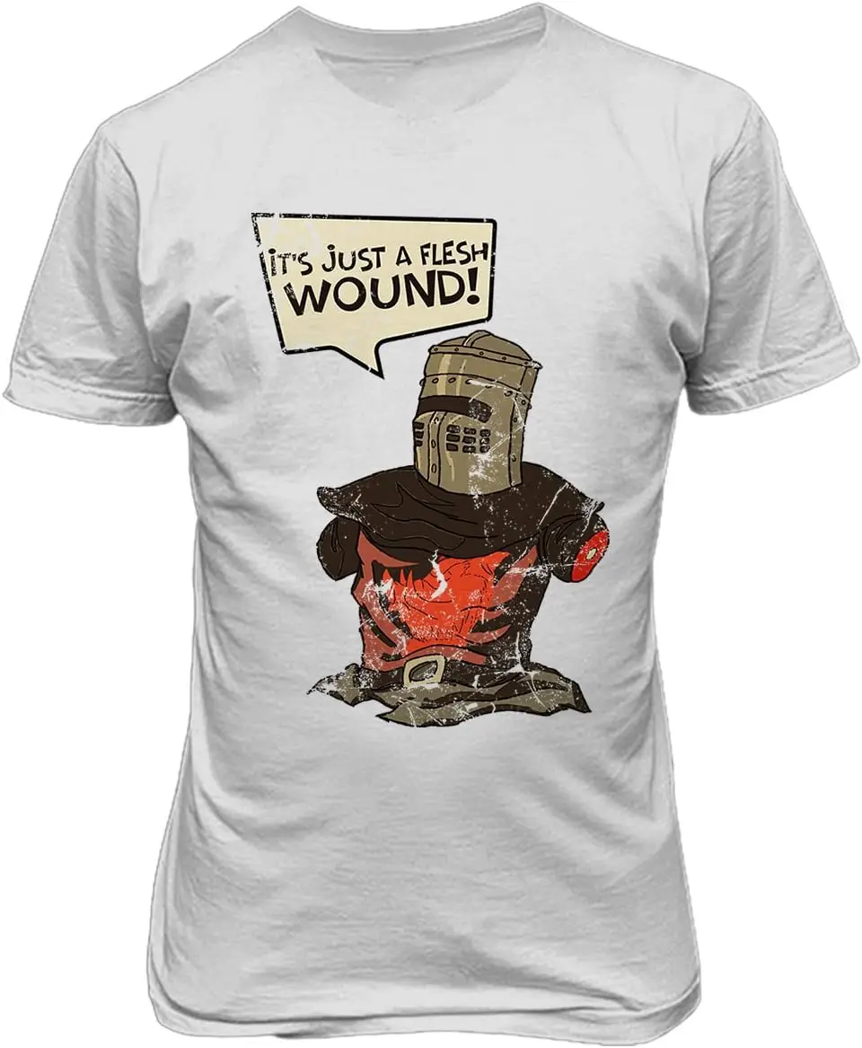 New Graphic Shirt It's Just a Flesh Wound Novelty Tee Python Men's T-Shirt