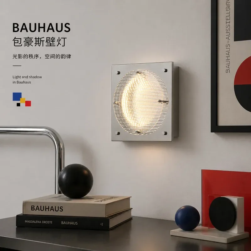 Modern Stainless Steel Acrlic LED Wall Lamp for Bauhaus Bedside Background Wall Atmosphere Decoration Creative Aisle Light
