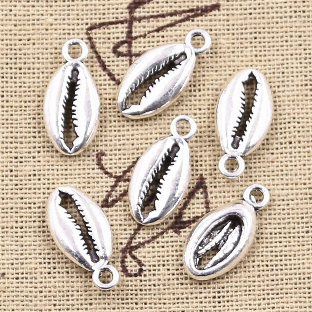 15 sztuk Charms czeski Cowrie muszla muszla 17x8mm antyczne srebro kolor platerowany wisiorek dokonywanie DIY Handmade tybetański znalezienie biżuterii — zdjęcie 3
