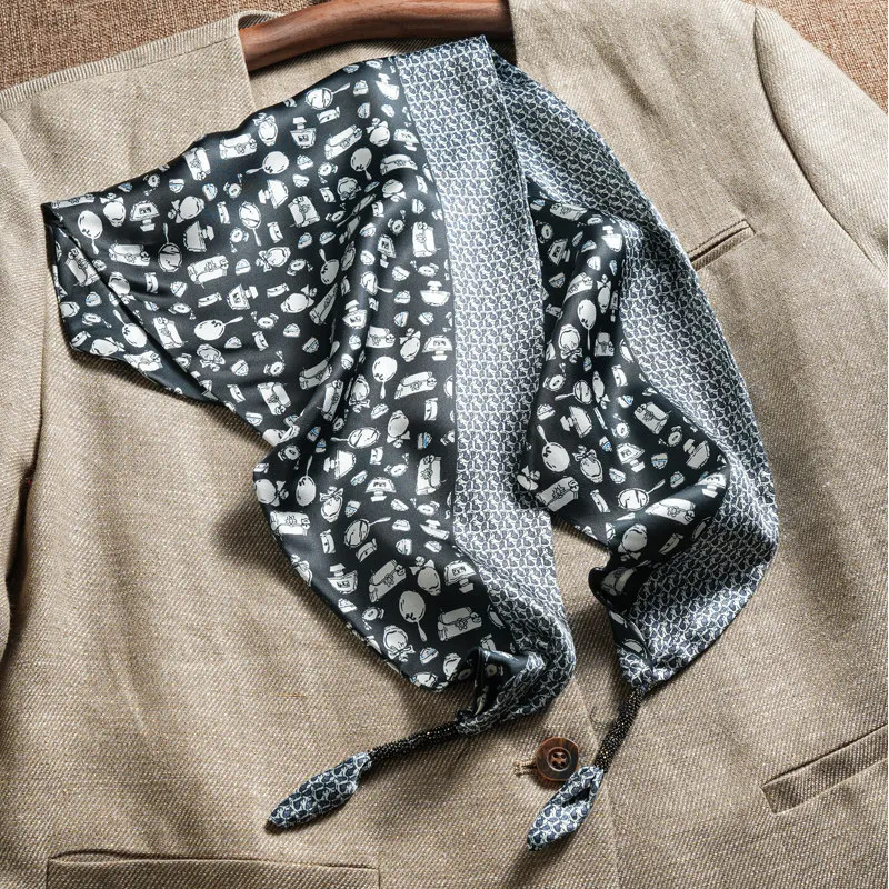 Luxuriöser Schal Damen-Hijab Bedruckter Turban Weiblicher Kopfschmuck Bandana Damen-Schal Wickeltücher Halstuch Foulards Femme Kopftuch – Detail 23