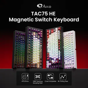 AKKO TAC75 HE Keyboard Sakelar Magnetik Keyboard Gaming 75% Pemicu Cepat Keyboard Kustom Esports Berkabel 0.01 Mm 8K RGB untuk Gamer 10 pemrograman keyboard penjualan terbaik - №
