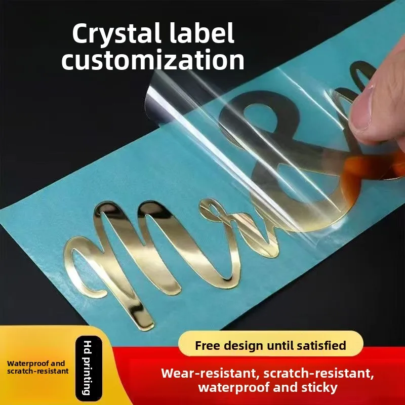 Personalized Sticker Logo Custom Transfer Stickers Customized Wedding Labels 3D UV DTF Waterproof Name DIY Gift Car Bottle view 2