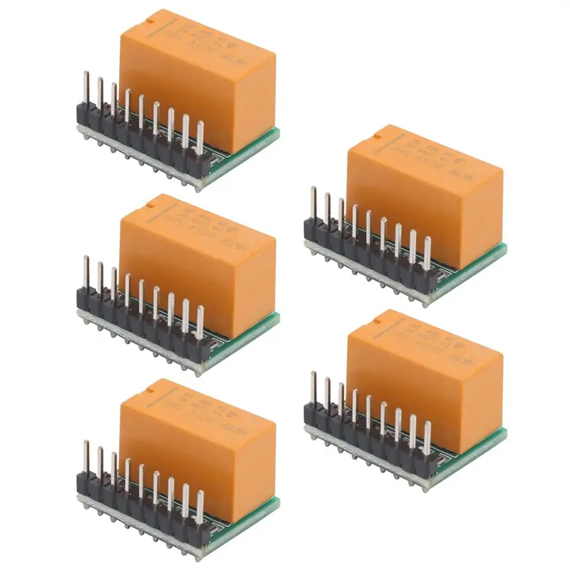 AB42-For Switch PCB Board Relay Module 5 Pack Mini 1 Channel 12V DC DPDT Relay For Arduino Raspberry Pi