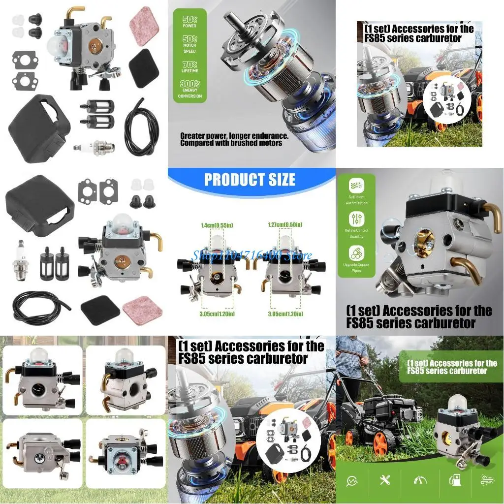 

y1gd Premium Aluminum Carburetor Replacement 4137-124-2800 For FS85 Engines Optimized Oil Air Mixture Performances