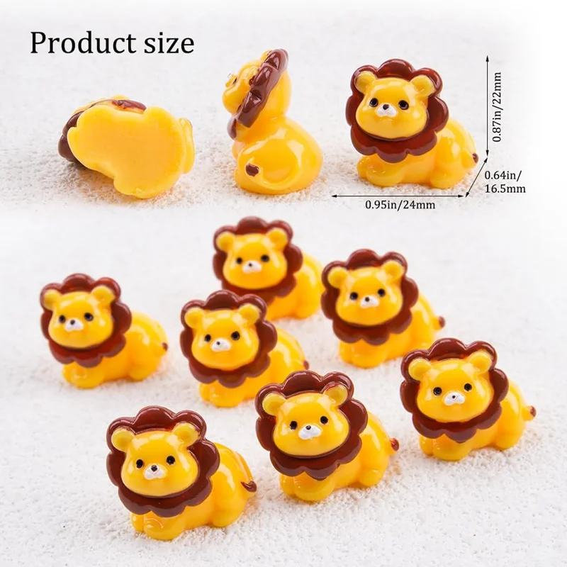 4/8 قطعة منمنمات أسد الراتنج الصغيرة ، تماثيل صغيرة على شكل حيوانات لطيفة إكسسوارات حديقة خرافية لمصنع المناظر الطبيعية الصغيرة لتقوم بها بنفسك ديكور المنزل #2