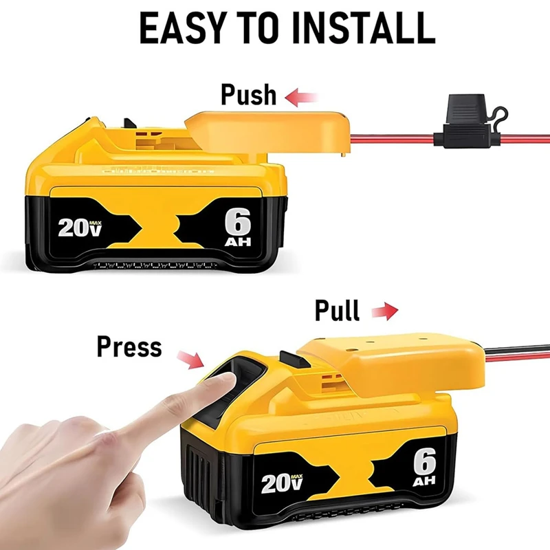 Power Wheel Adapter For Dewalt 20V Battery,For Dewalt Battery Adapter Converter Kit With Fuse Holder And Wire Harness