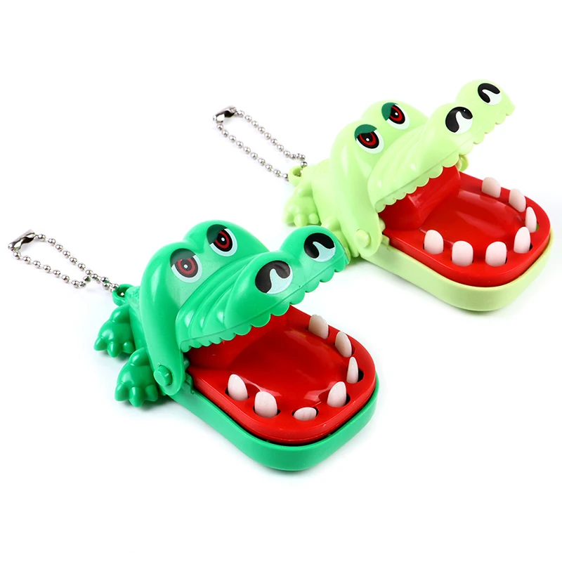 

New Creative Small Size Crocodile Mouth Dentist Bite Finger Game Funny Gags Toy With Keychain Toy For Children