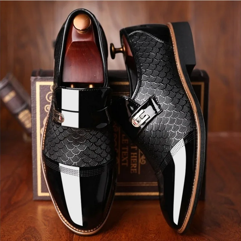 Luxury Men Leather Shoes Crocodile Pattern Waterproof Mens Business Dress Male Wedding Footwear Man Casual Social