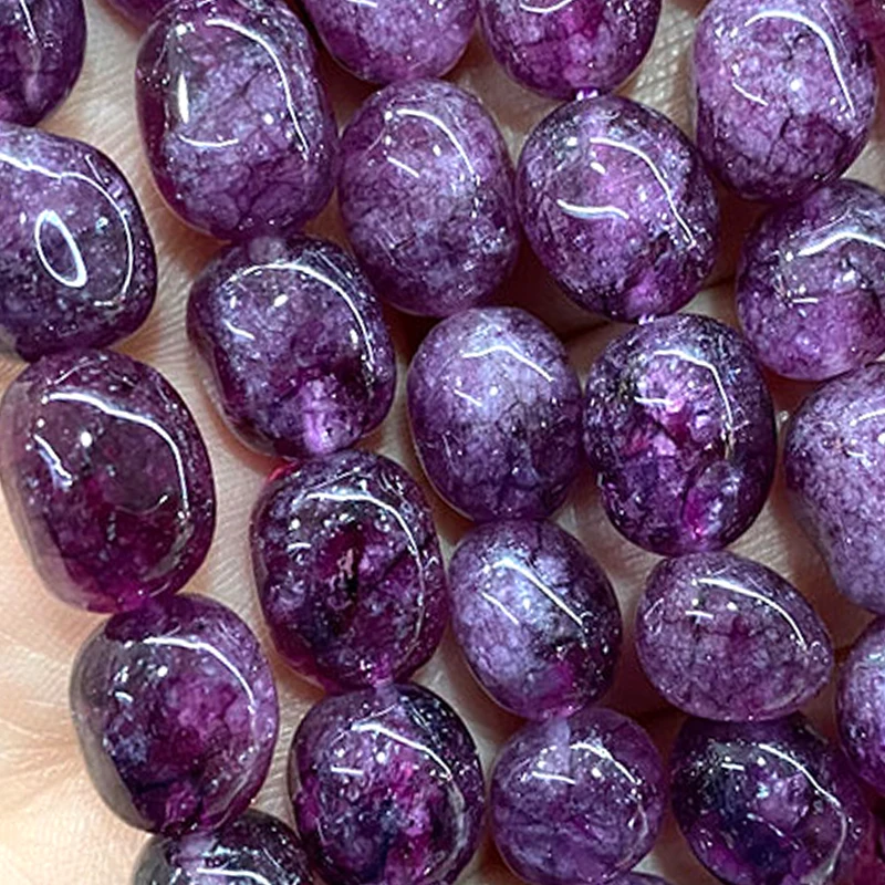 8x12MM Irregular Amethyst Color Purple Quartz Natural Stone Loose Spacer Beads for Jewelry Making Diy Bracelet Accessories 15‘’