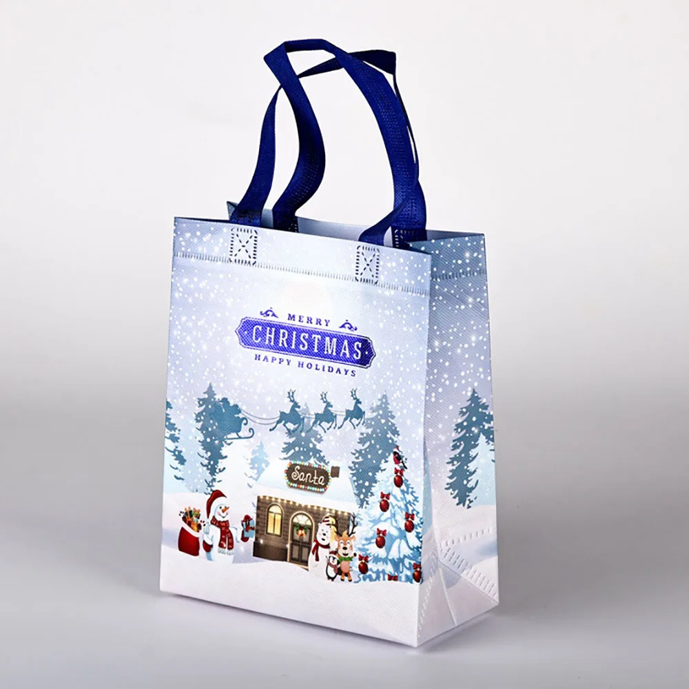 Christmas Gift Bag Large Capacity Non-Woven Holiday Bag Cartoon Santa Bag Festive Candy Gift Packaging For Shopping Holiday New