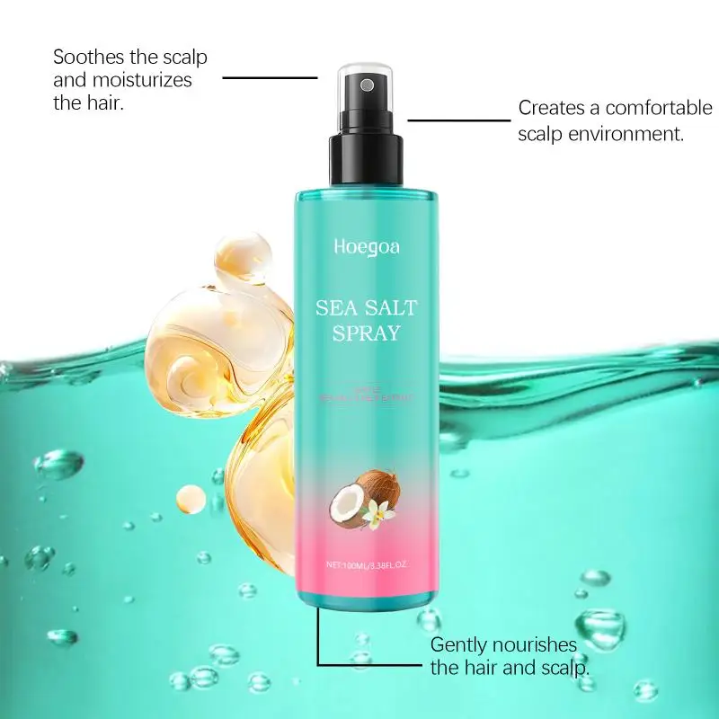 Hoegoa Sea Salt Hair Care Spray Soothe Scalp Deep Nourish Hair Strands Mild Moisturize Smooth Shiny Hair Care Spray
