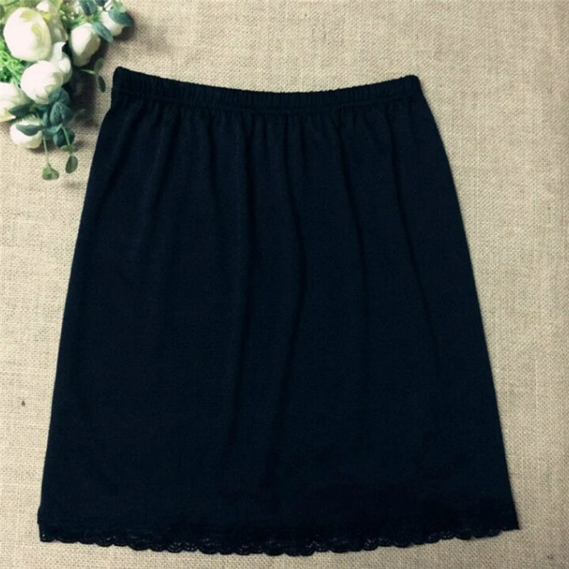 Satin Underskirt Half Slips Dress For Women Summer Thin Ice Silk High Waist Elastic Anti-Penetrating Underskirt Plus Size