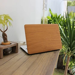 Luxury Wood Grain MacBook Case, Natural Laptop Case for MacBook Air 13 Macbook Pro 13 16 14 A2442 15 A1990 With Cutting Out Logo