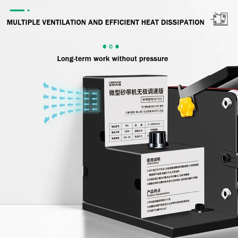 Mini Belt Sander Multifunction DIY Polishing Machine Family Commercial Fast Grind Continuously Viable Desktop Grinding Machine