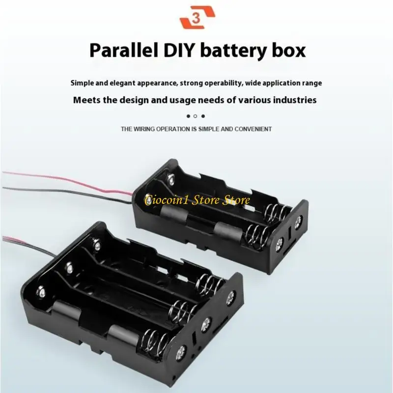 A3PC Universal 18650 Battery Holder & Charging Station Base With Thick Gauge Wire Supporting 1-4 Cell Configurations