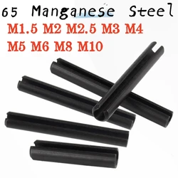 5-100pcsM1.5M2M2.5M3 M4 M5 M6 M8 M10 65 Manganese Steel Black Spring-Type Straight Pins Spring Cylindrical Hollow rod Cotter Pin
