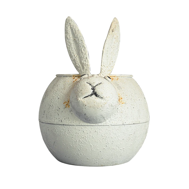 Outdoor White Flowerpot Metal Vase Cartoon Plant Planter Farmhouse Decoration Retro Flower Basket For Air Plants Succulent Pot