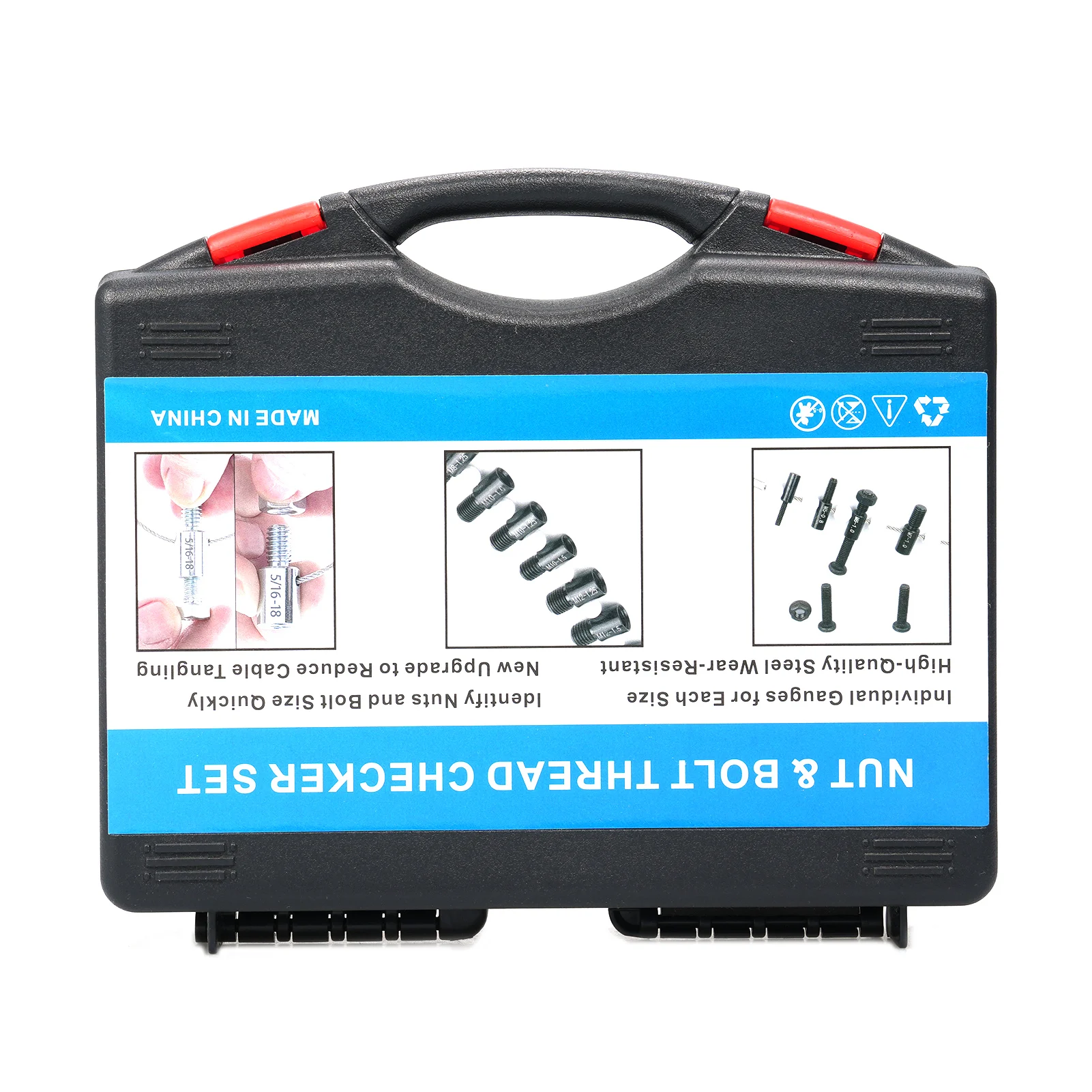 Nut and Bolt Thread Checker 26/44Pcs Male/Female Gauge 14 Inch & 12 Metric Individually Assembled Thread Gauge Compact Bolt