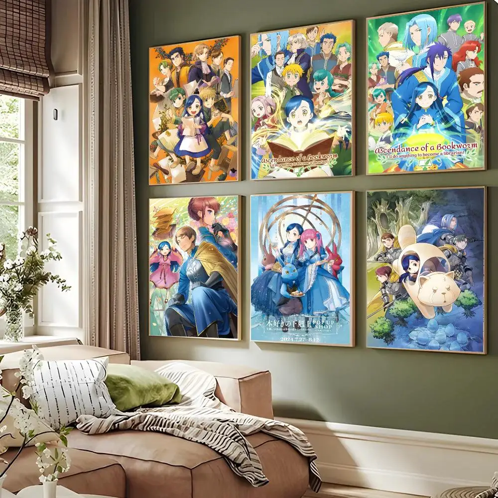 Ascendance Of A B-Bookworm Anime Poster Self-adhesive Advanced Aesthetic Printing Paper Wall Art For Living Room Home Decor