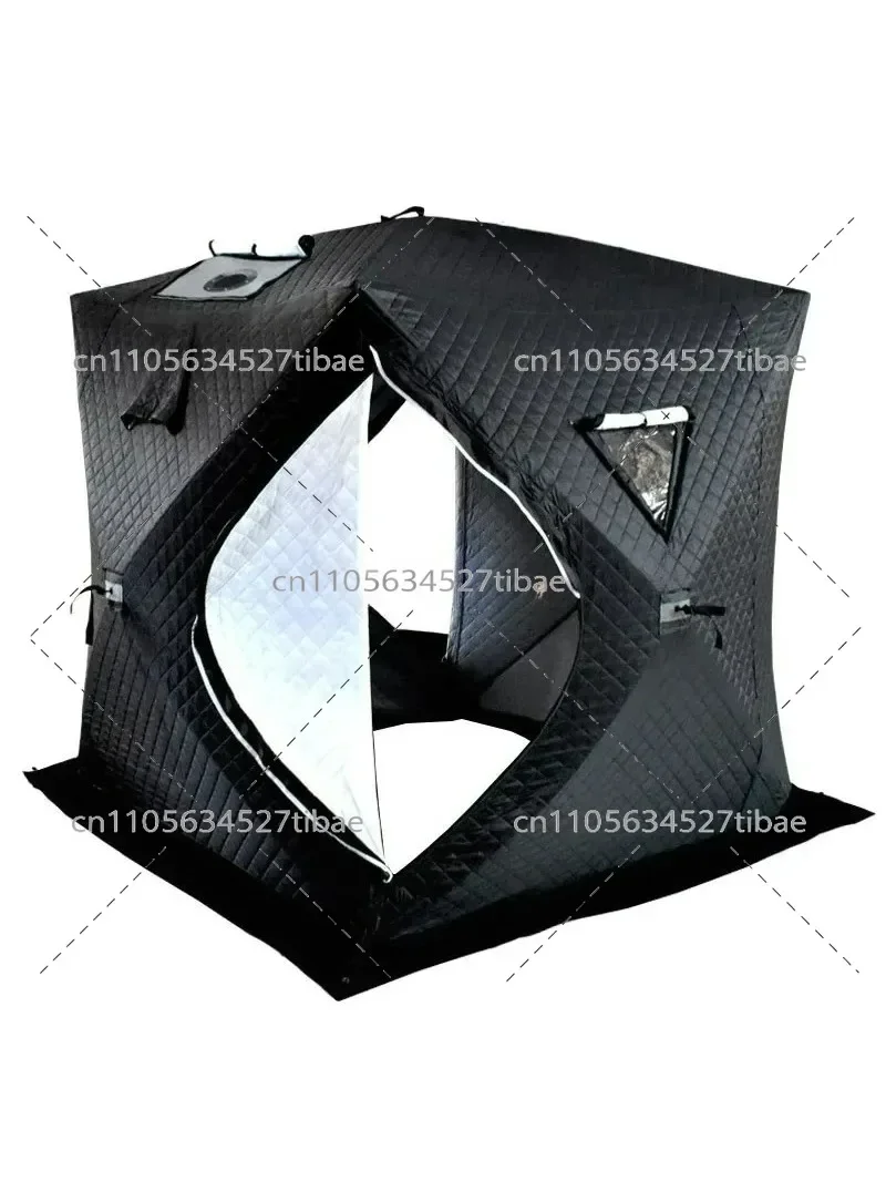 Outdoor 4 Season Sauna Tent 3 4 Person Ice Fishing Shelter Portable Quick Setup with Window Chimney Opening