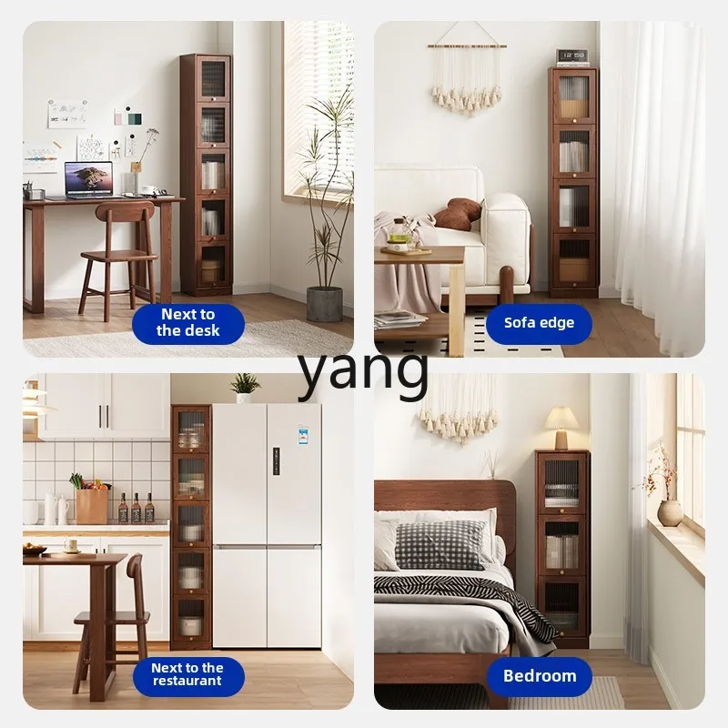 LTT solid wood simple floor narrow cabinet crevice storage rack