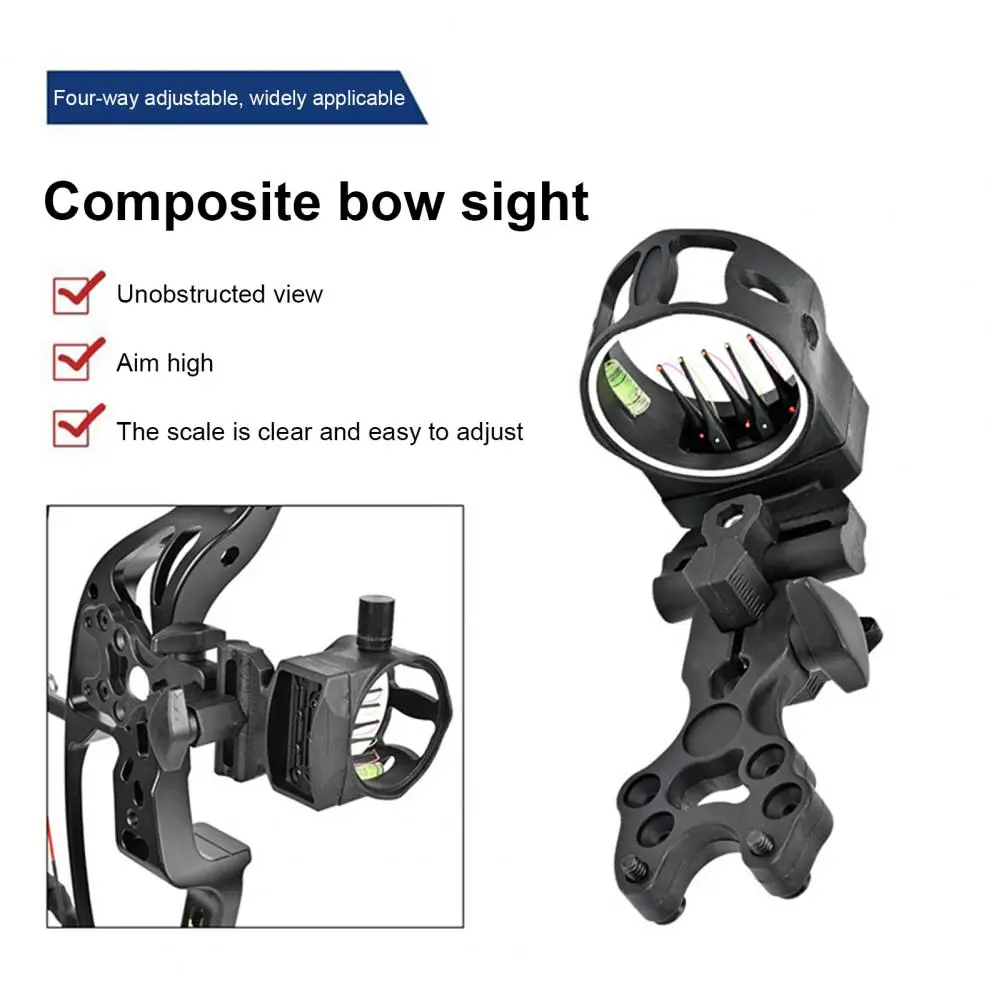 15*11cm 5 Pin Bow Sights Adjustable Archery Hunting Bow Sights Outdoor Archery Shoot Sports Equipment Tool-Less Archery Bowsight