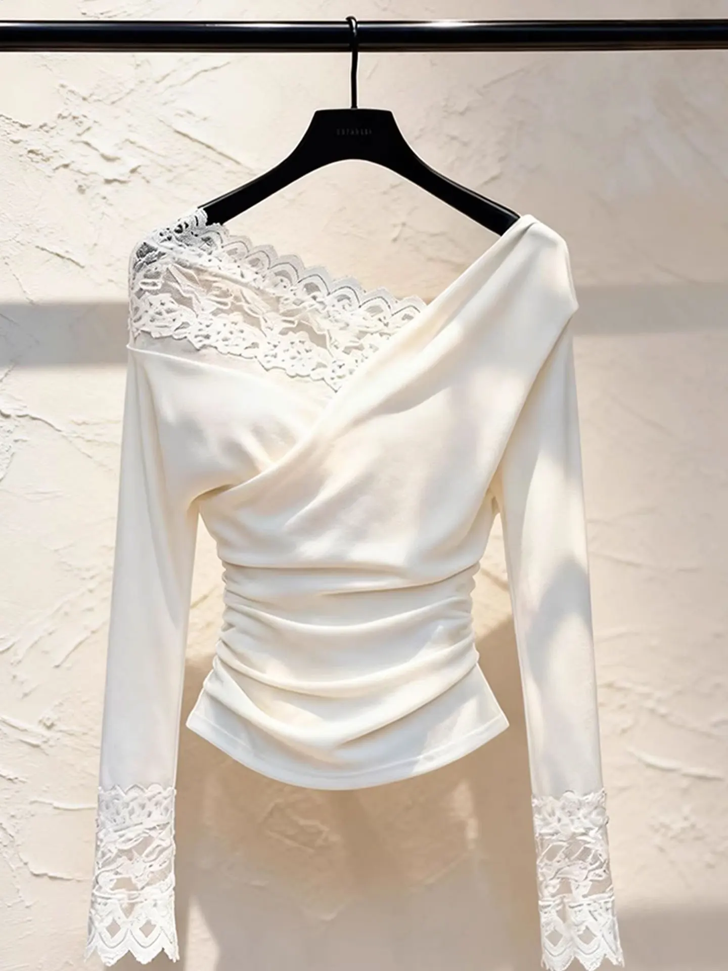 

Женский топ с длинным рукавом в корейском стиле, приталенный, универсальный, для повседневной носки, весенняя мода