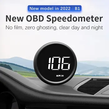 B1 Head Up Display OBD2 HUD Speedometer Car Projector Alarm EOBD Auto Fuel Consumption Volt Meter Water Temperature Gauge