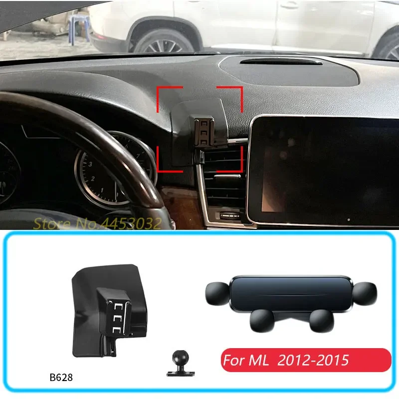 For Mercedes Benz W166 ML 320 350 400 2012-2015 Car Phone Holder With Base 1 Suit Horizontal Gravity Bracket Stand Accessories