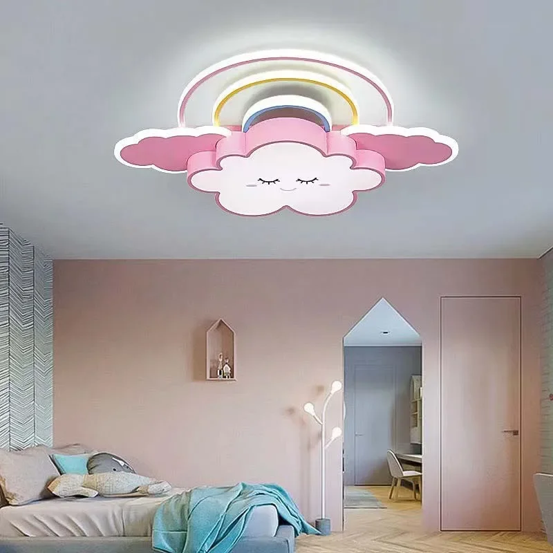 Nordic Children's Room Colorful Cloud Ceiling Light Simple Modern LED Ceiling Light Scandinavian Creative Bedroom Warm Light