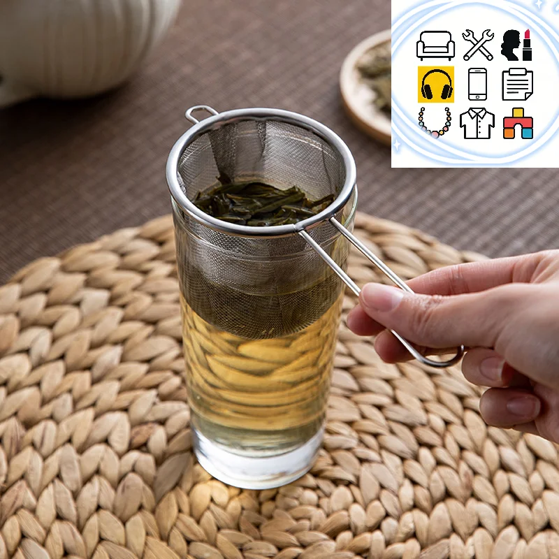 Stainless Steel Tea Infuser Reusable Tea Leak Filter Teapot Strainer Single Ear Shape Coffee Herb Spice Diffuser With Handle