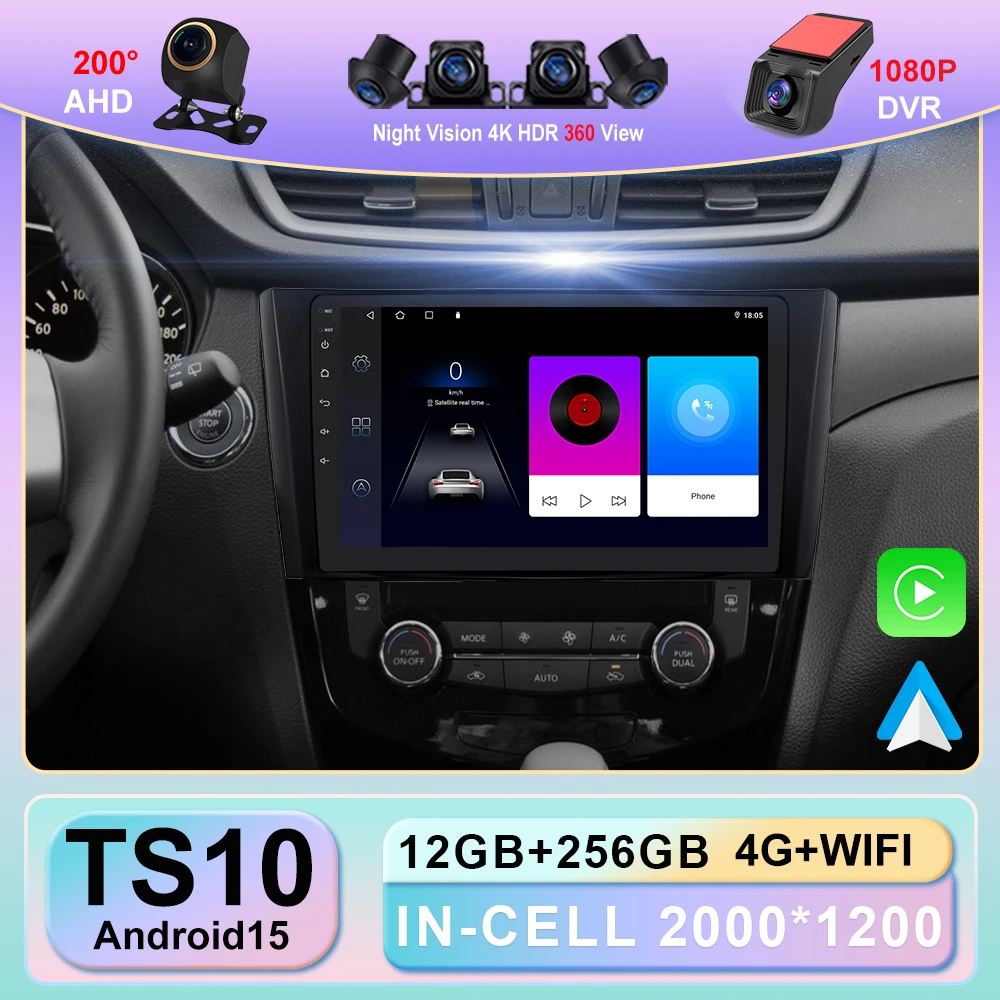 

For Nissan Qashqai X-Trail Xtrail X Trail 3 T32 2013-2017 Car Head Unit Multimedia Android Auto Navigation Carplay No 2din DVD