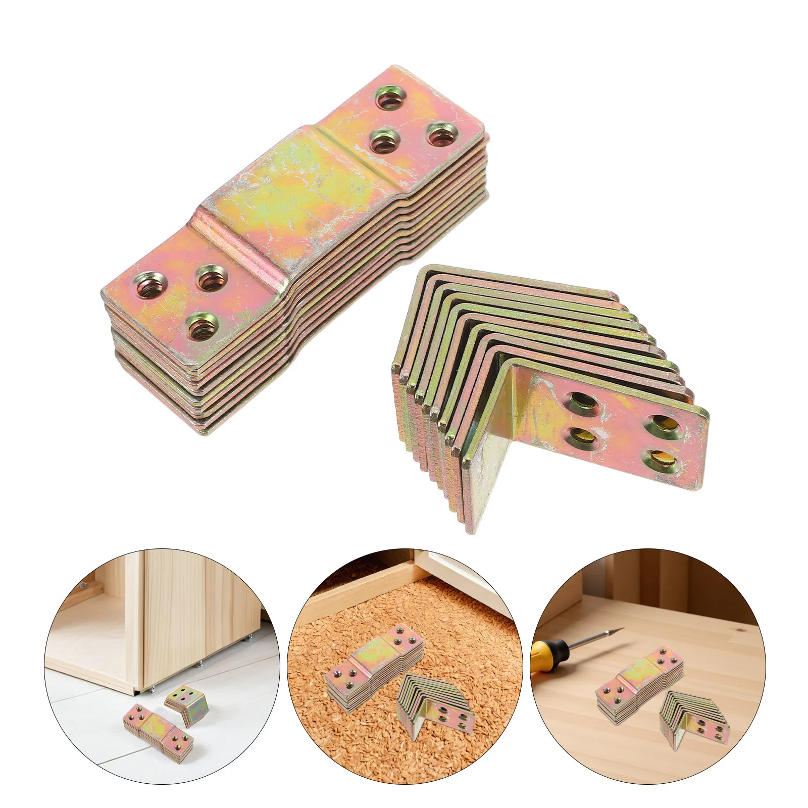 10Pairs Bed Rail Brackets Heavy Duty Detachable Metal Bed Frame Connector Bracket Furniture Shelving Hinge Buckle Hardware Kit