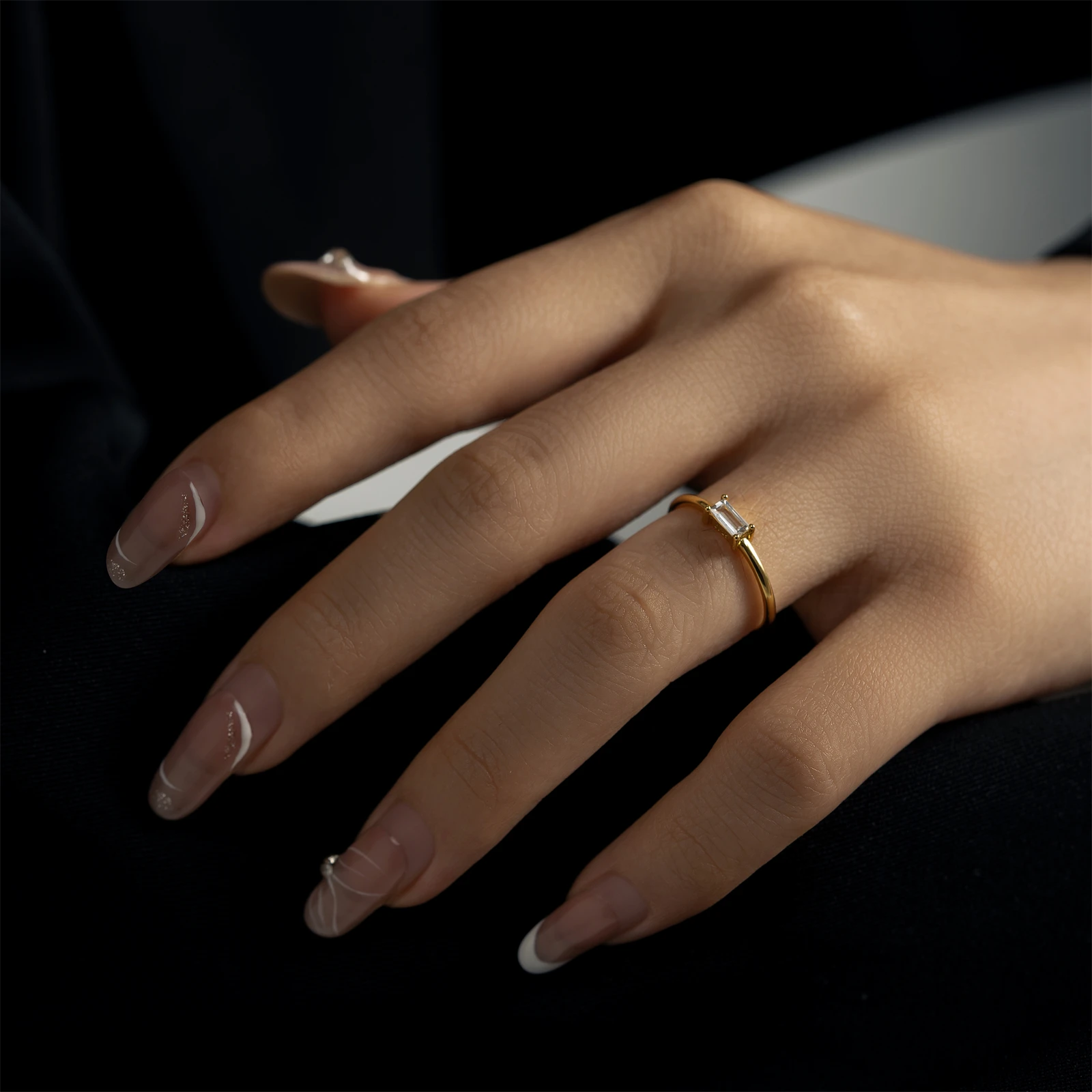 ANDYWEN 925 Sterling Silver 1.5mm Rainbow Ring Slim Round Women Luksusowa kolorowa biżuteria z cyrkoniami CZ w 2020 roku Fashion Statement — zdjęcie 6